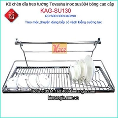 Kệ úp chén dĩa treo móc inox304 cao cấp Tovashu dài 60cm KAG-SU130