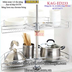 Kệ xoay 1 phần 2 180 độ inox EUROGOLD-KAG-ED233