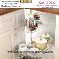 Kệ xoay 1 phần 2 180 độ inox EUROGOLD-KAG-ED233