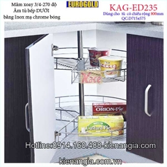 Kệ xoay 3 phần 4 tủ D800,mâm xoay tủ bếp EUROGOLD-KAG-ED235