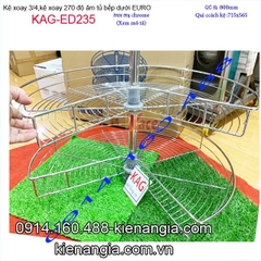 Kệ xoay 3 phần 4 tủ D800,mâm xoay tủ bếp EUROGOLD-KAG-ED235