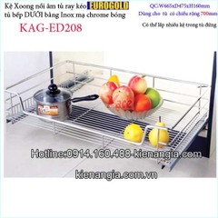 Kệ xoong nồi âm tủ có ray kéo 700 EUROGOLD KAG-ED208