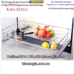 Kệ xoong nồi âm tủ có ray kéo 900 EUROGOLD KAG-ED211