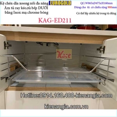 Kệ xoong nồi âm tủ có ray kéo 900 EUROGOLD KAG-ED211