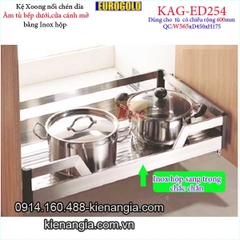 Kệ xoong nồi chén dĩa inox hộp âm tủ 60cm EUROGOLD-KAG-ED254