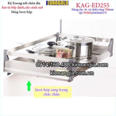 Kệ xoong nồi chén dĩa inox hộp âm tủ 70cm EUROGOLD-KAG-ED255