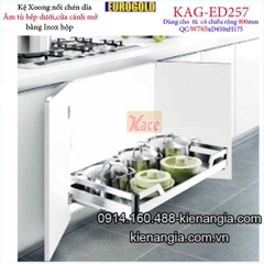Kệ xoong nồi chén dĩa inox hộp âm tủ 80cm EUROGOLD-KAG-ED257