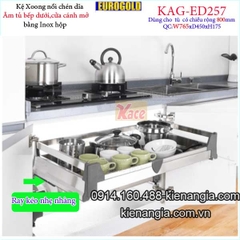 Kệ xoong nồi chén dĩa inox hộp âm tủ 80cm EUROGOLD-KAG-ED257