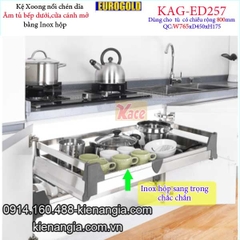 Kệ xoong nồi chén dĩa inox hộp âm tủ 80cm EUROGOLD-KAG-ED257