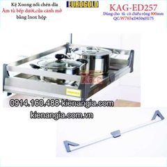 Kệ xoong nồi chén dĩa inox hộp âm tủ 80cm EUROGOLD-KAG-ED257