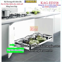 Kệ xoong nồi chén dĩa inox hộp âm tủ 90cm EUROGOLD-KAG-ED258