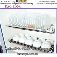 Khay chén dĩa 2 tầng tủ bếp trên 1 mét EUROGOLD KAG-ED204