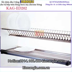 Khay chén dĩa 2 tầng tủ bếp trên 800 EUROGOLD KAG-ED202