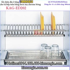 Khay chén dĩa 2 tầng tủ bếp trên 800 EUROGOLD KAG-ED202
