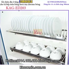 Khay chén dĩa 2 tầng tủ bếp trên 900 EUROGOLD KAG-ED203