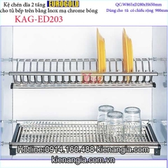 Khay chén dĩa 2 tầng tủ bếp trên 900 EUROGOLD KAG-ED203