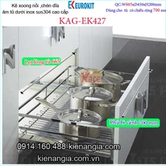 Khay đa năng EUROKIT 70cm KAG-EK427, khuyến mãi lắp đặt TPHCM