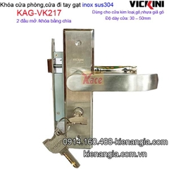 Khóa cửa đi,cửa phòng tay gạt sus 304 VICKINI KAG-VK217
