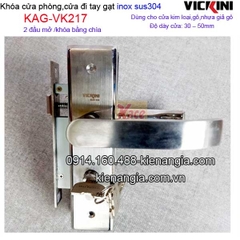 Khóa cửa đi,cửa phòng tay gạt sus 304 VICKINI KAG-VK217