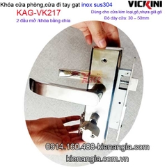 Khóa cửa đi,cửa phòng tay gạt sus 304 VICKINI KAG-VK217
