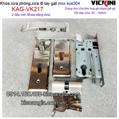 Khóa cửa đi,cửa phòng tay gạt sus 304 VICKINI KAG-VK217