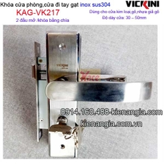 Khóa cửa đi,cửa phòng tay gạt sus 304 VICKINI KAG-VK217