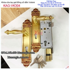 Khóa cửa gỗ thân lớn đồng cổ điển Vickini KAG-VK304