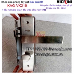 Khóa cửa phòng tay gạt sus 304 VICKINI KAG-VK219