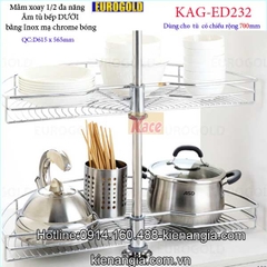 Mâm xoay 1 phần 2 180 độ tủ bếp EUROGOLD-KAG-ED232