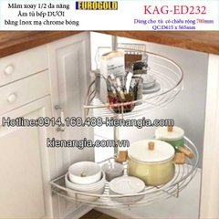 Mâm xoay 1 phần 2 180 độ tủ bếp EUROGOLD-KAG-ED232