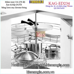 Mâm xoay 270 độ tủ D700,mâm xoay 3 phần 4 tủ bếp EUROGOLD-KAG-ED234