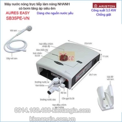 Máy nước nóng bơm siêu êm ARISTON-AURES-EASY KAG-SB35PE-VN