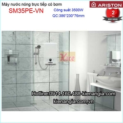 Máy nước nóng bơm siêu êm chống giật Ariston KAG- SM35PE-VN