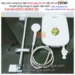 Máy nước nóng trực tiếp Led căn hộ chung cư Ferroli KAG-Divo SDN 4.5S