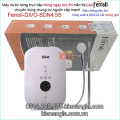 Máy nước nóng trực tiếp Led căn hộ chung cư Ferroli KAG-Divo SDN 4.5S