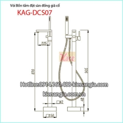Sen bồn tắm đặt sàn đồng giả cổ KAG-DSC07