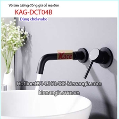 Vòi âm tường bồn tắmlavabo đồng mạ đen KAG-DCT04B