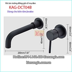 Vòi âm tường bồn tắmlavabo đồng mạ đen KAG-DCT04B