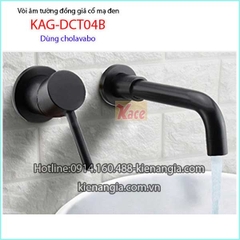 Vòi âm tường bồn tắmlavabo đồng mạ đen KAG-DCT04B