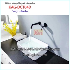 Vòi âm tường bồn tắmlavabo đồng mạ đen KAG-DCT04B