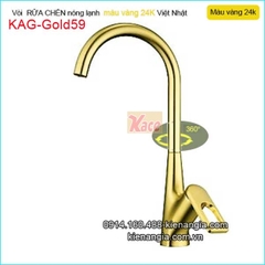 Vòi bếp đồng màu vàng 24K nóng lạnh cao cấp KAG-Gold59