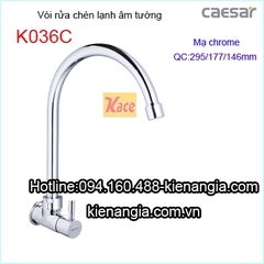Vòi bếp lạnh âm tường Caesar-K036C