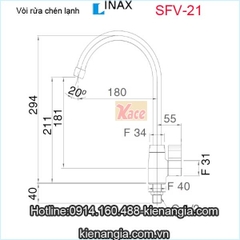 Vòi bếp lạnh Inax chính hãng SFV-21