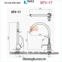 Vòi bếp lạnh,Vòi chậu rửa chén chính hãng INAX KAG-SFV17