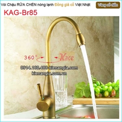 Vòi chậu rửa chén nóng lạnh đồng cổ điển KAG-Br85