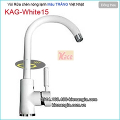 Vòi chậu rửa chén nóng lạnh màu trắng KAG-White15