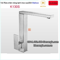 Vòi chậu rửa chén Vuông nóng lạnh inox sus304 Malloca-K130S