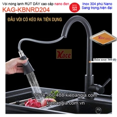 Vòi chậu rửa Nanođen RÚT DÂY nóng lạnh KAG-KBNRD204