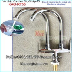 Vòi đôi,vòi rửa chén 2 đầu vòi sáng bóng KAG-RT55