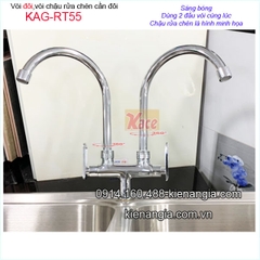 Vòi đôi,vòi rửa chén 2 đầu vòi sáng bóng KAG-RT55